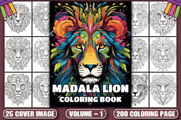 200 Mandala Lion Coloring Pages: A Royal Design Asset