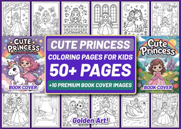 50 Cute Princess Coloring Pages for Kids: A Designer's Guide