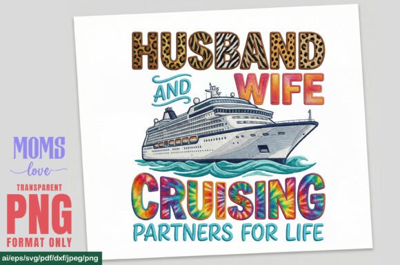 Celebrate Your Voyage: The Husband and Wife Cruising Faux Png