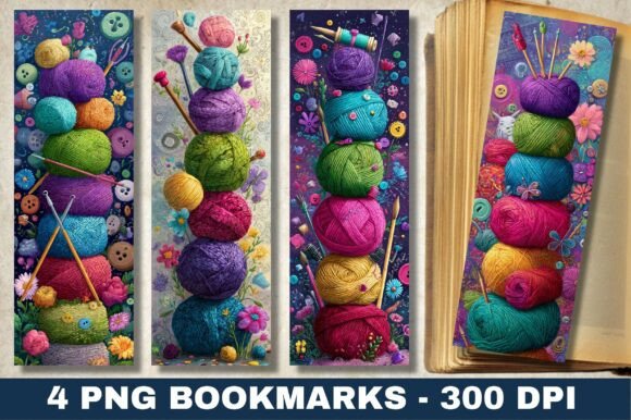 Charming Knit Texture: Stacked Yarn Balls Bookmark