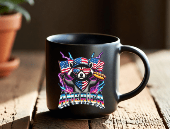 Charming Raccoon PNG for Your Fourth of July Creations