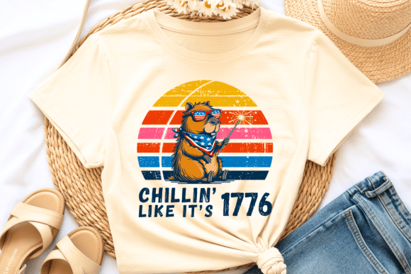 Chillin’ Like It’s 1776 PNG Capybara: Your Go-To Patriotic Design