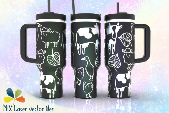 Cow Sheep Laser Engraving: A Rustic Farmhouse Tumbler Design