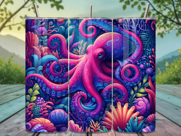 Dive Into Design: The Deep Sea Octopus Coral Tumbler Wrap