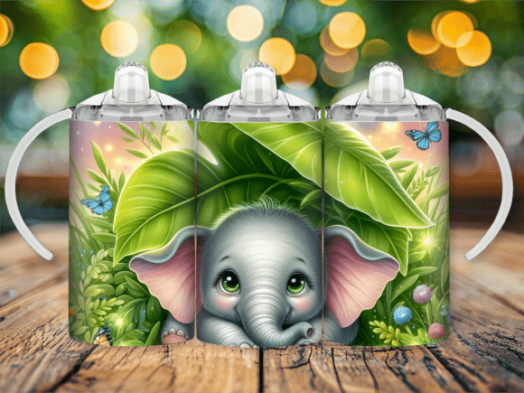 Elephant Peekaboo Sippy Cup Kids Tumbler: A Playful Design Asset