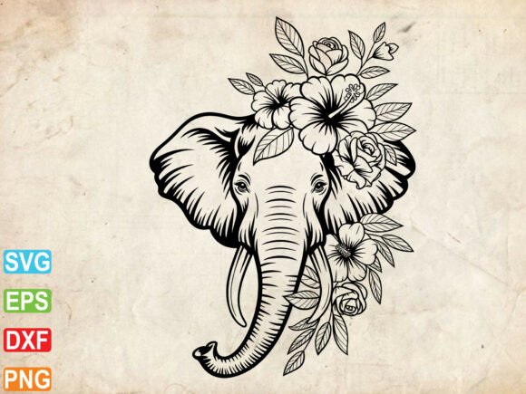 Floral Elephant Svg: Boho Elephant Svg for Creative Projects