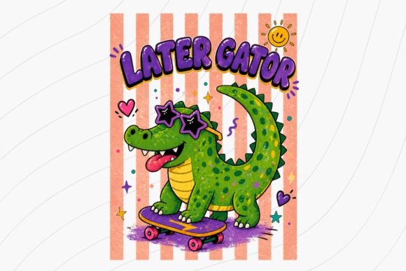 Later Gator Funny Crocodile PNG: A Playful Asset for Modern Branding