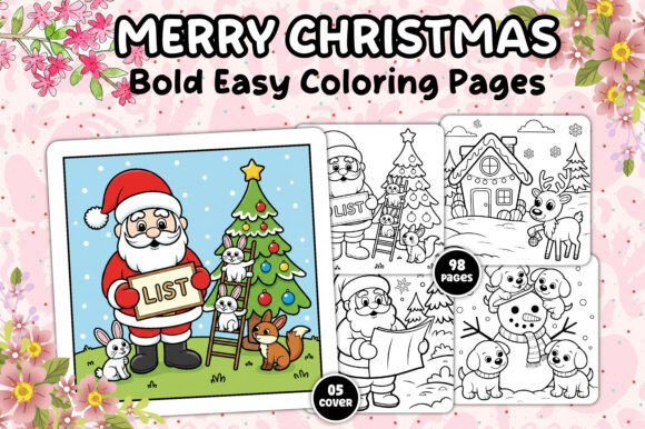 Merry Critter Christmas Coloring Book: Festive Design Asset