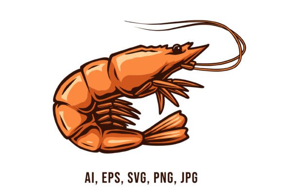 Shrimp Vector Drawing: A Seafood Icon for Modern Design