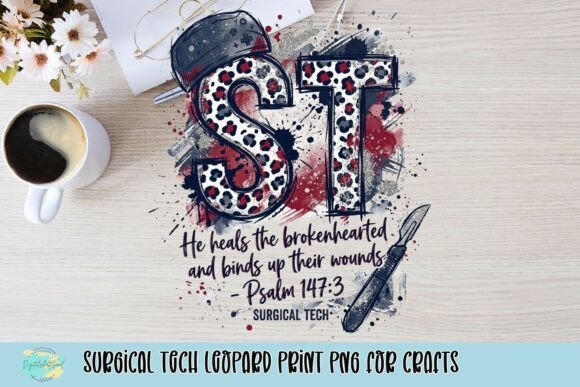 Surgical Tech Leopard Print PNG for Crafts
