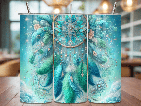 Teal Feather Dream Catcher Tumbler Wrap: Design Guide