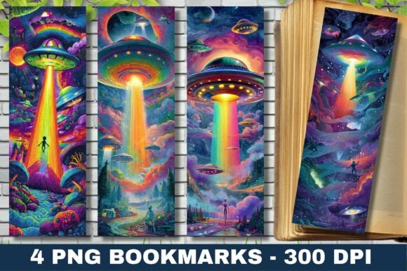 The Vivid Rainbow Alien Abduction Bookmark: A Creative Asset