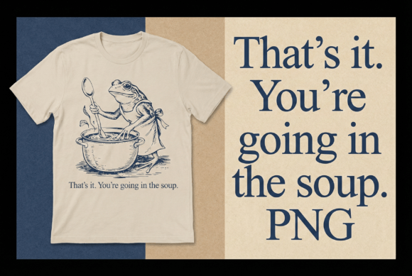 Vintage Frog Chef Stirring Soup PNG: A Recipe for Quirky Design