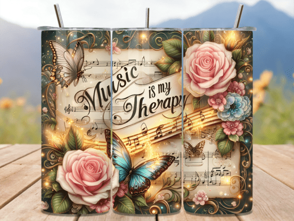 Vintage Rose Music Therapy Tumbler Wrap: Aesthetic & Function