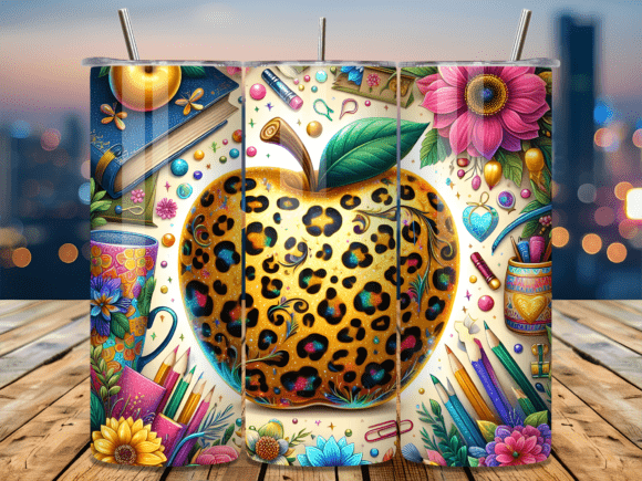 Wildly Professional: The Leopard Print Apple Teacher Tumbler Wrap